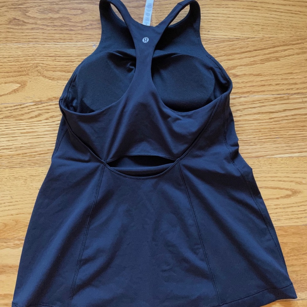 Lululemon black racerback tank with built in bra